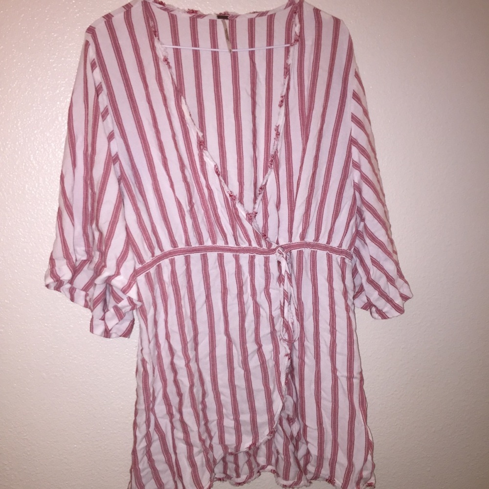 SOLD Free People Striped Wrap Dress - Picture 2 of 5